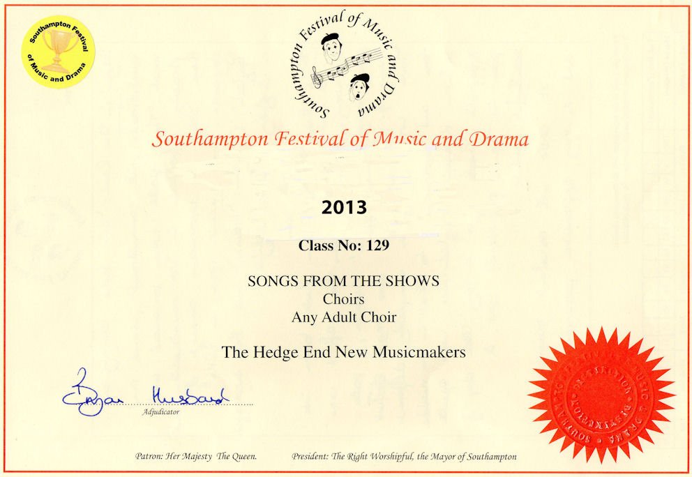 awards new music makers choir award certificates
